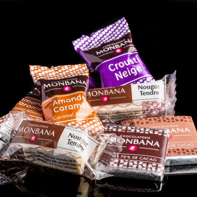Monbana chokolade, 5 varianter, 200 stk.