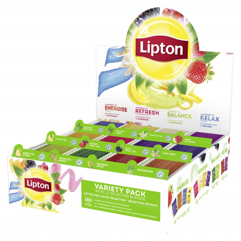 Lipton assorteret tea displaykasse - 12x15 breve