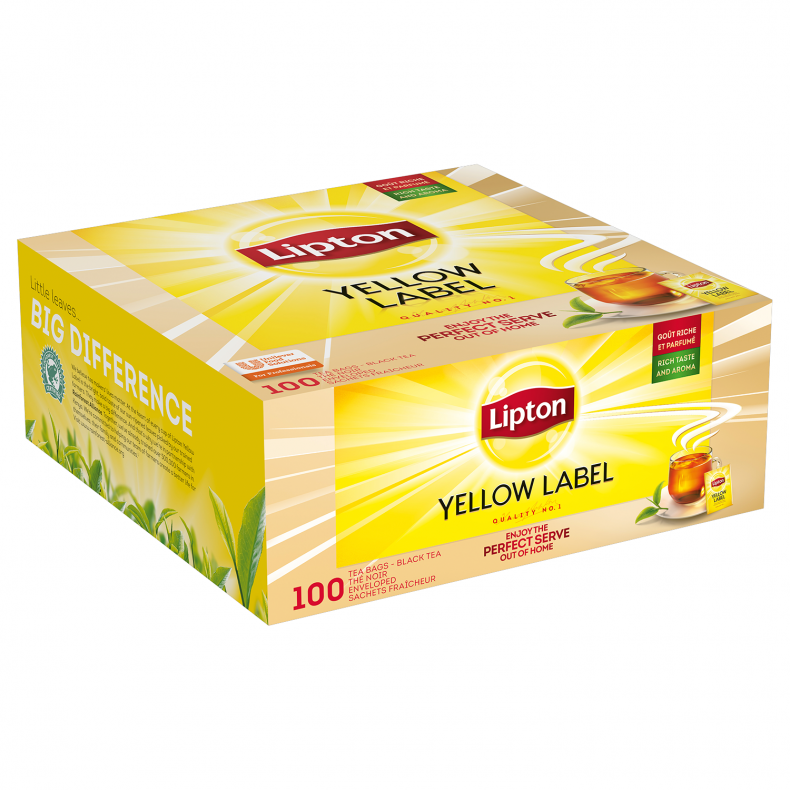 Lipton Yellow Label Tea - 100 te breve - Rainforest Alliance