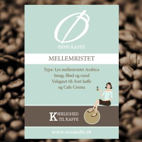 ens Kaffe Mellemristet, hele bnner, 1 KG