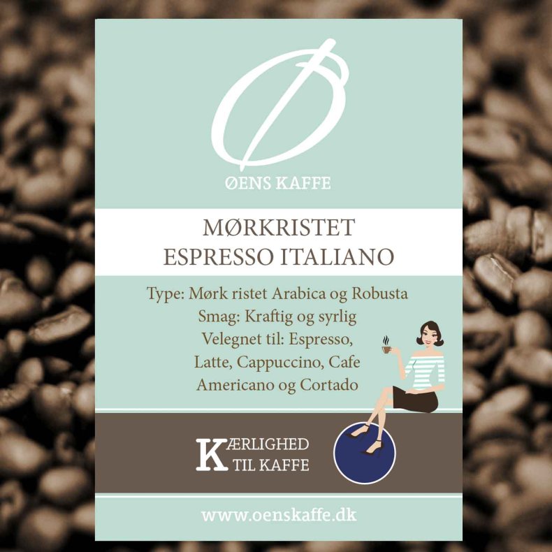 ens Kaffe Mrkristet espresso, hele bnner, Italian Roast, 1 KG