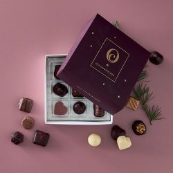 Ole Chokolade - Bordeaux juleske m/ 18 stk - 198 g