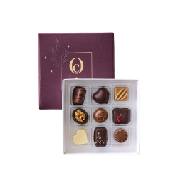 Ole Chokolade - Bordeaux juleske m/ 9 stk - 99 g