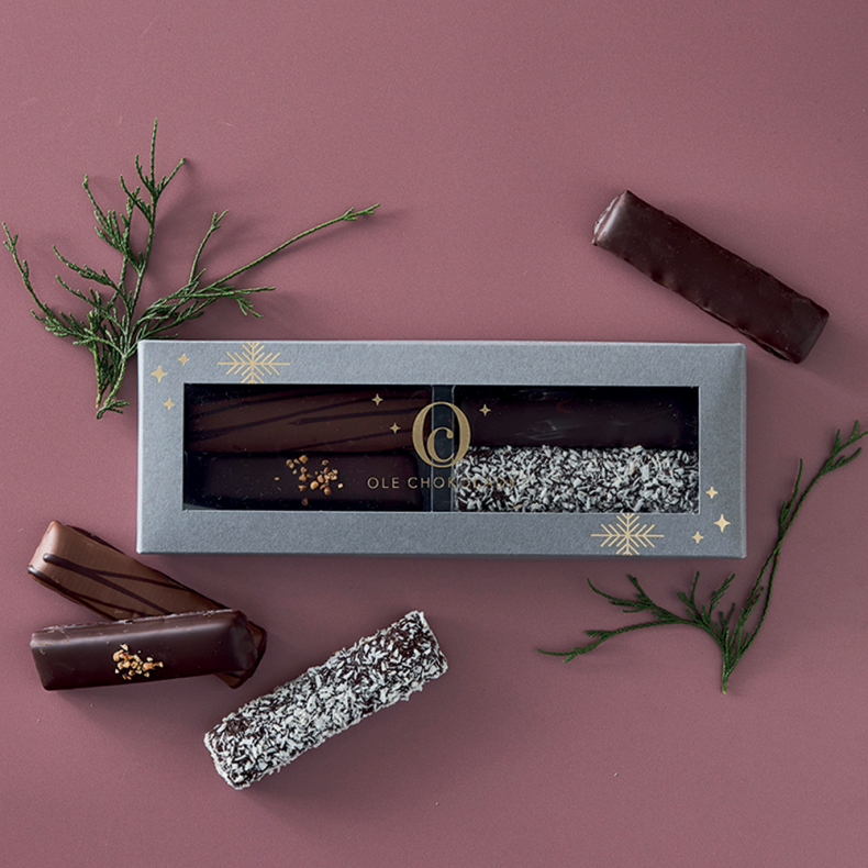 Ole Chokolade - Gaveske m/ 4 chokoladestnger - 240 g