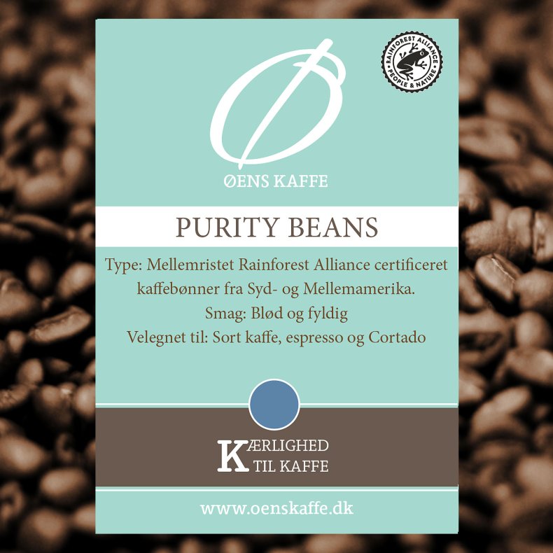 ens Kaffe Purity Beans, Rainforest Alliance, hele bnner, 1 KG