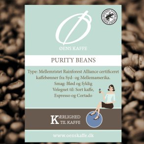 ens Kaffe Purity Beans, Rainforest Alliance, hele bnner, 1 KG