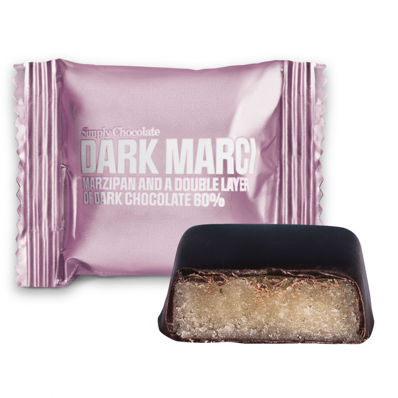DARK MARCI - small ones - Simply Chocolate (10g / stk,  farvet folie)