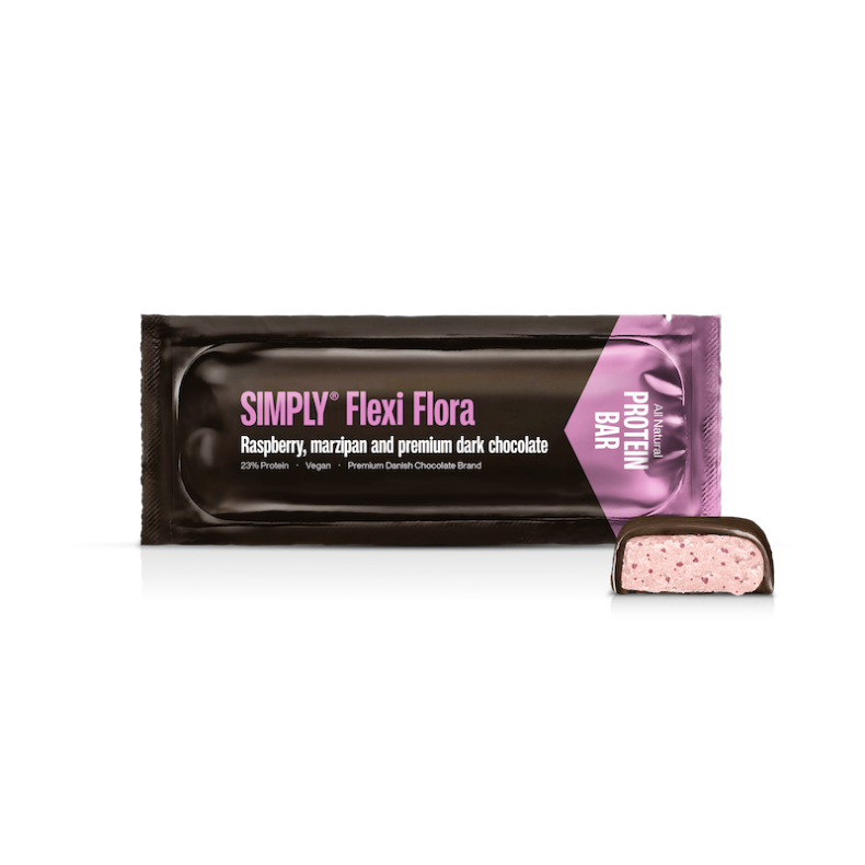 Flexi Flora,Proteinbar, hindbr og marcipan, Simply