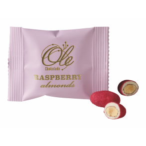 Ole Chokolade, 2 stk. enkeltpakkede hindbrmandler - mdechokolade